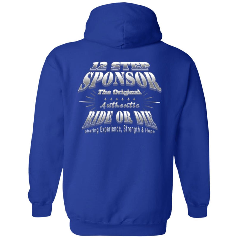 royal blue AA NA  Recovery Zip Hoodie  | Inspiring Sobriety |  12 Step Sponsor (Ride or Die)