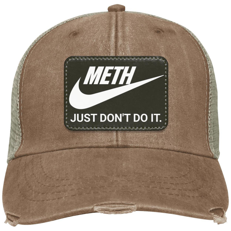 Recovery Distressed Ollie Cap | Inspiring Sobriety |  Meth Just Don't Do It