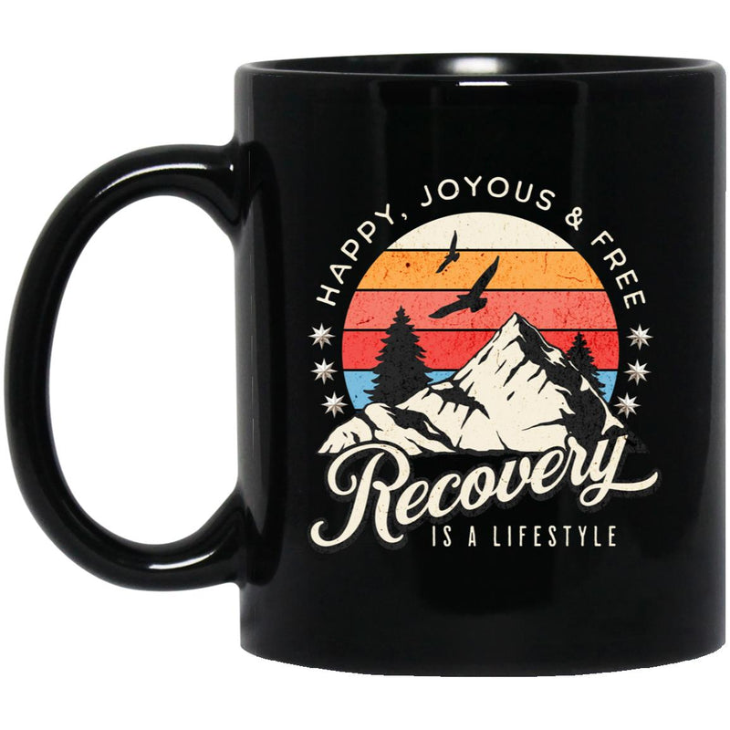 black Recovery Mug | Inspiring Sobriety | Recovery Is a Lifestyle