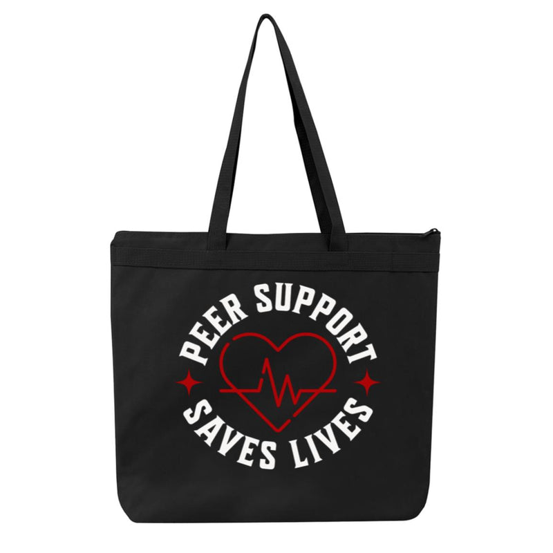 Recovery Tote Bag | Inspiring Sobriety | Peer Support Saves Lives