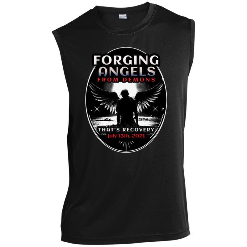 black Custom Mens Recovery Tank | Inspiring Sobriety | Forging Angels From Demons