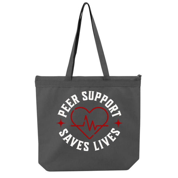 Recovery Tote Bag | Inspiring Sobriety | Peer Support Saves Lives