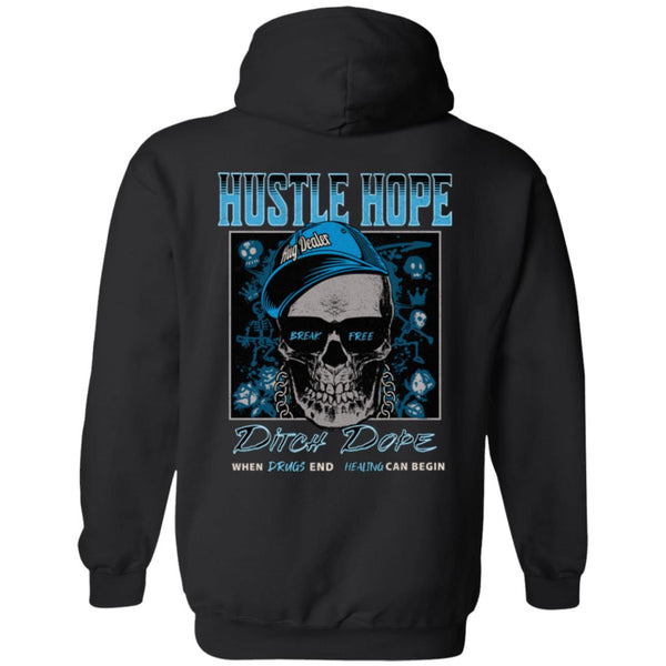 black Recovery Zip Hoodie  | Inspiring Sobriety |  Hustle Hope, Ditch Dope