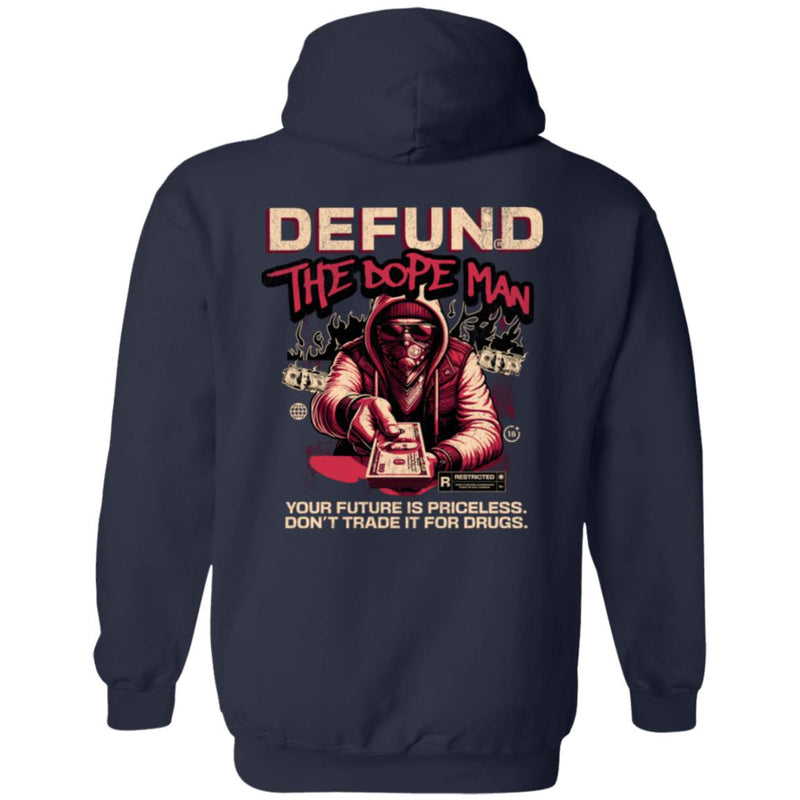 navy blue Recovery Zip Hoodie  | Inspiring Sobriety |  Defund The Dope Man