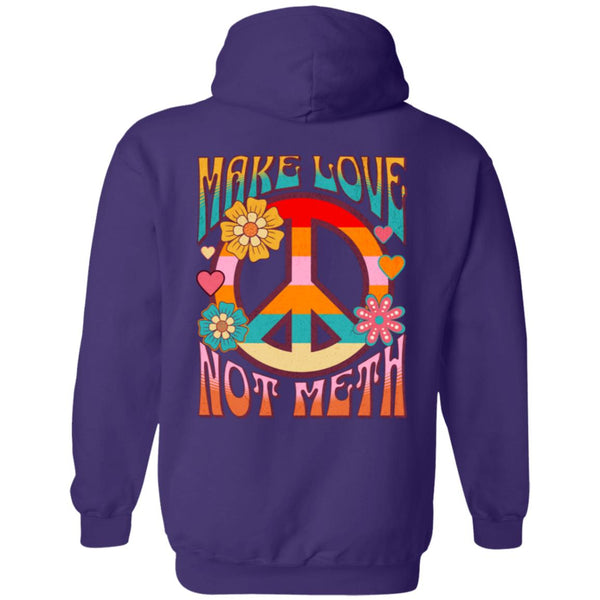 Recovery Zip Hoodie | Inspiring Sobriety |  Make Love Not Meth  (Retro)