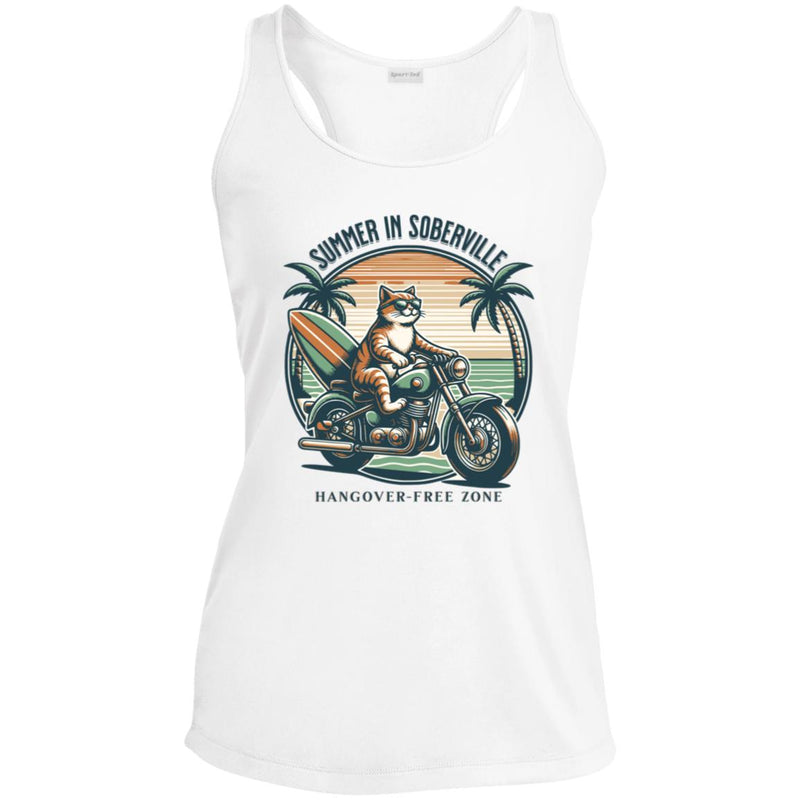 white Womens Recovery Tank | Inspiring Sobriety | Summer in Soberville hangover-free zone