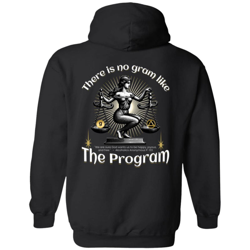 black AA Recovery Zip Hoodie  | Inspiring Sobriety |  There's No Gram Like The Program