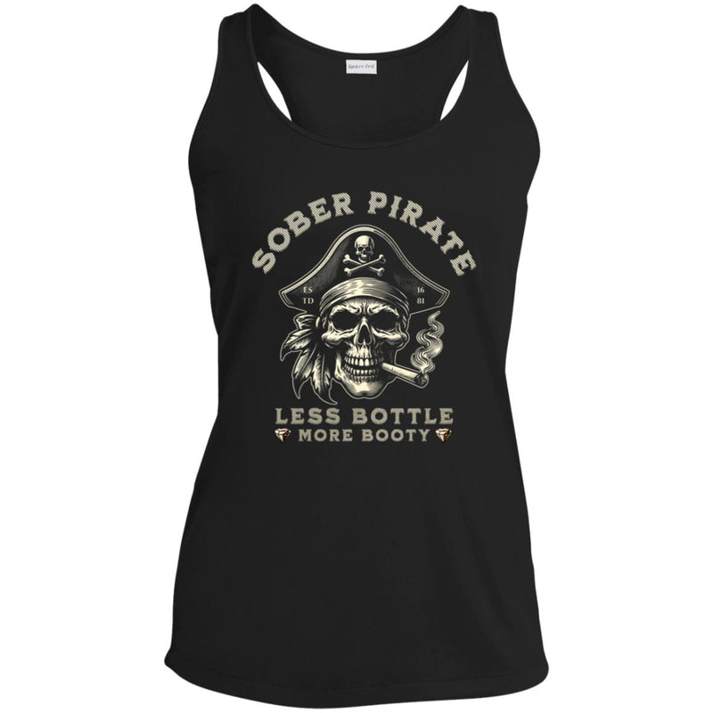 black Custom Womens Recovery Tank | Inspiring Sobriety |  Sober Pirate - Less Bottle More Booty