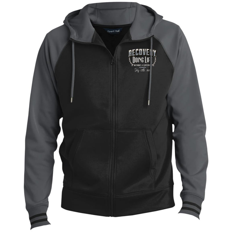 Custom Mens Recovery Sport-Wick® Full-Zip Hooded Jacket | Inspiring Sobriety |  Recovery - Doing Life Without a Sentence