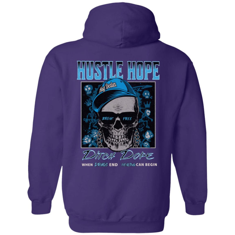 purple Recovery Zip Hoodie  | Inspiring Sobriety |  Hustle Hope, Ditch Dope