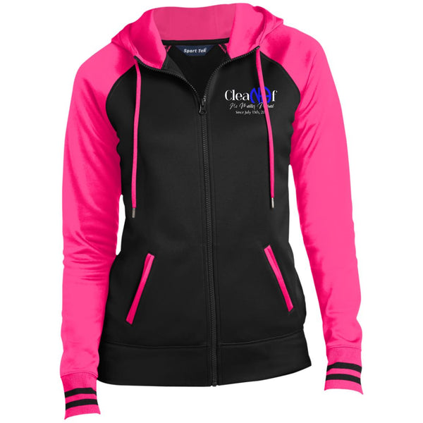 Custom Womens Recovery Sport-Wick® Full-Zip Hooded Jacket | Inspiring Sobriety |  Clean AF No Matter What
