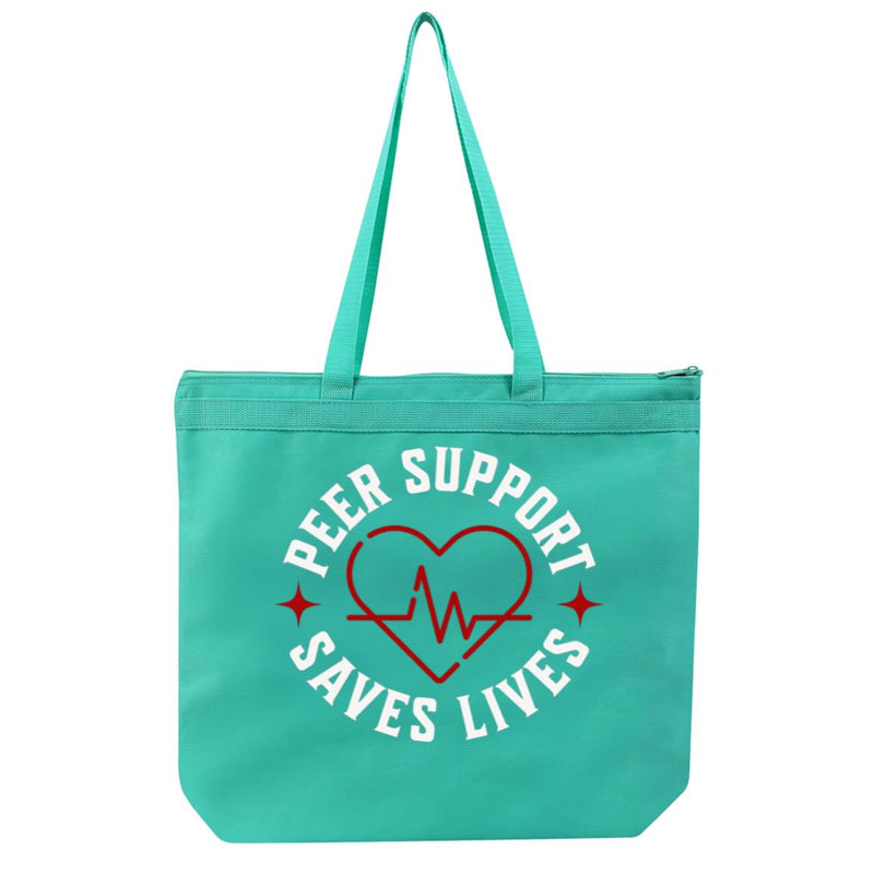 Recovery Tote Bag | Inspiring Sobriety | Peer Support Saves Lives