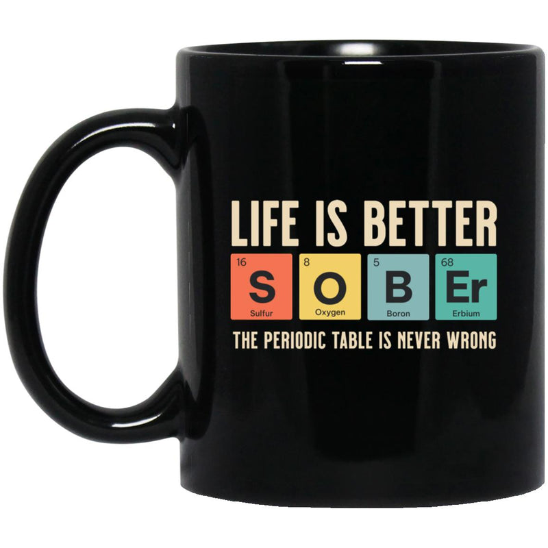 periodic table Recovery Coffee Mug | Inspiring Sobriety |  Life is Better Sober