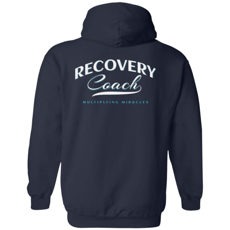 navy blue Recovery Zip Hoodie | Inspiring Sobriety |  Recovery Coach