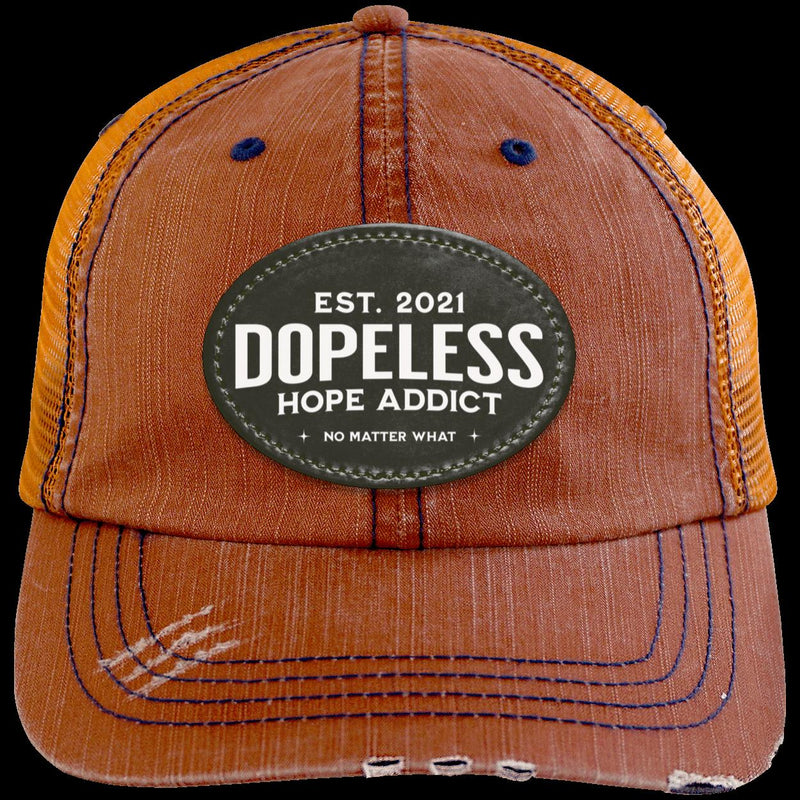 Custom Recovery Distressed Hat | Inspiring Sobriety |  Dopeless Hope Addict Est. (Year)