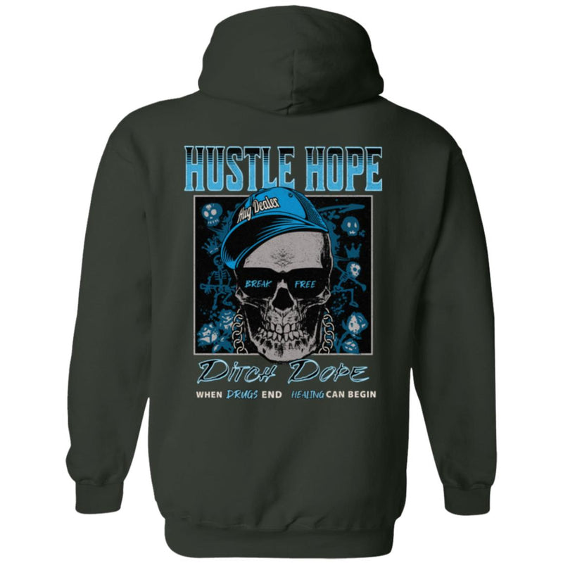 forest green Recovery Zip Hoodie  | Inspiring Sobriety |  Hustle Hope, Ditch Dope