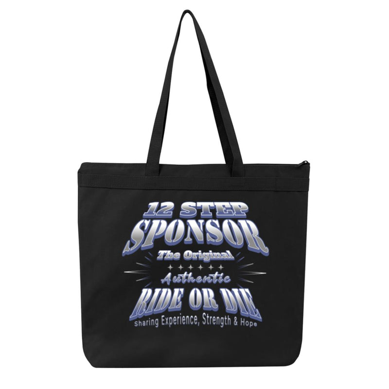 Recovery Tote Bag | Inspiring Sobriety |  12 Step Sponsor  - Authentic Ride or Die