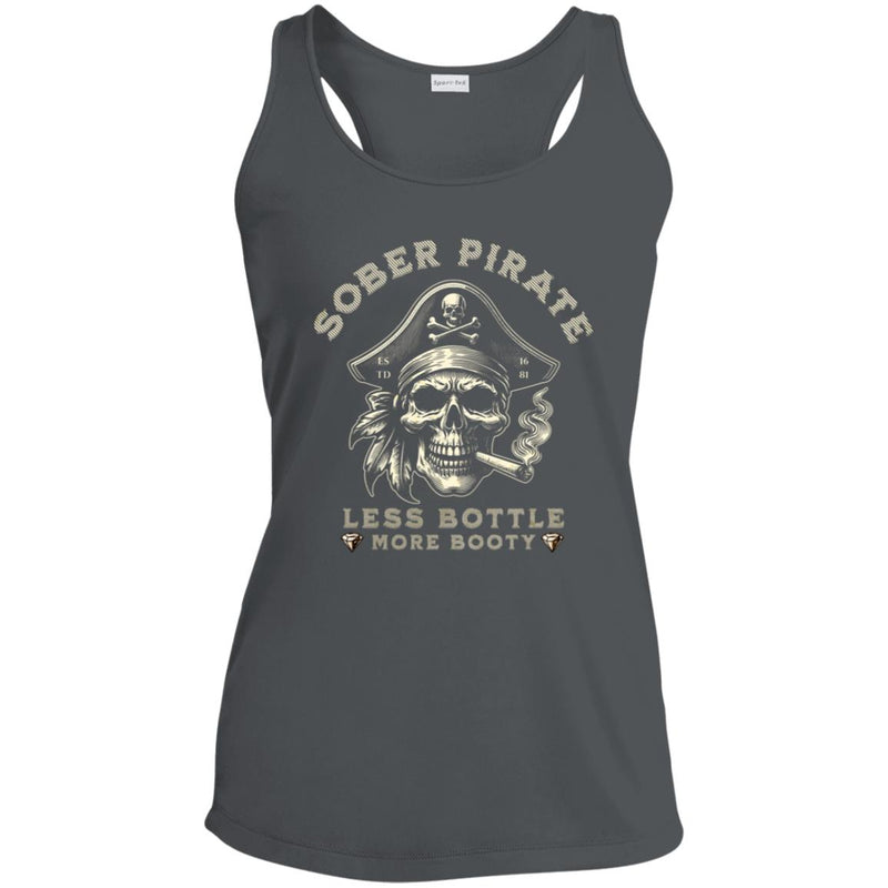 gray Custom Womens Recovery Tank | Inspiring Sobriety |  Sober Pirate - Less Bottle More Booty