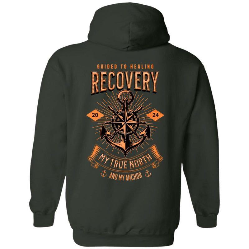 forest green Custom Recovery Zip Hoodie  | Inspiring Sobriety |   Recovery - My True North