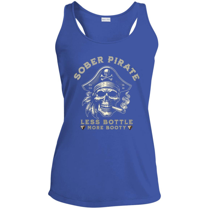 blue Custom Womens Recovery Tank | Inspiring Sobriety |  Sober Pirate - Less Bottle More Booty