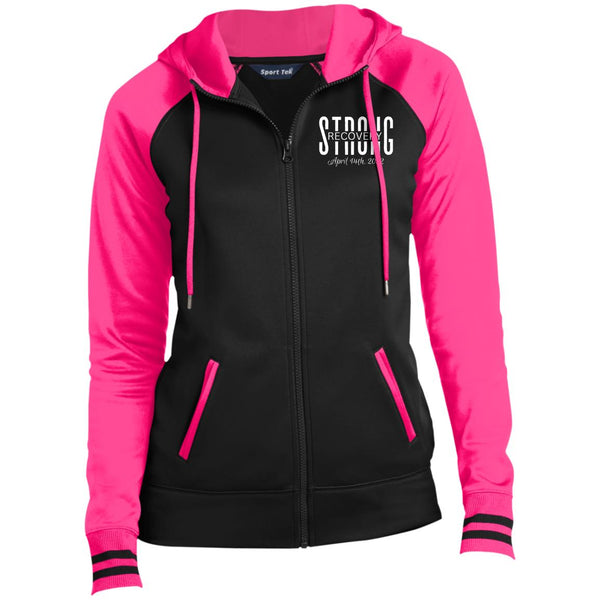 Custom Womens Recovery Sport-Wick® Full-Zip Hooded Jacket | Inspiring Sobriety |  Recovery Strong