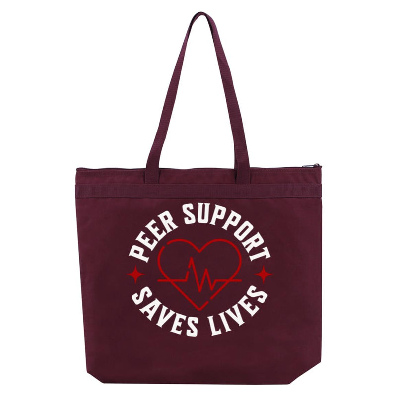 Recovery Tote Bag | Inspiring Sobriety | Peer Support Saves Lives