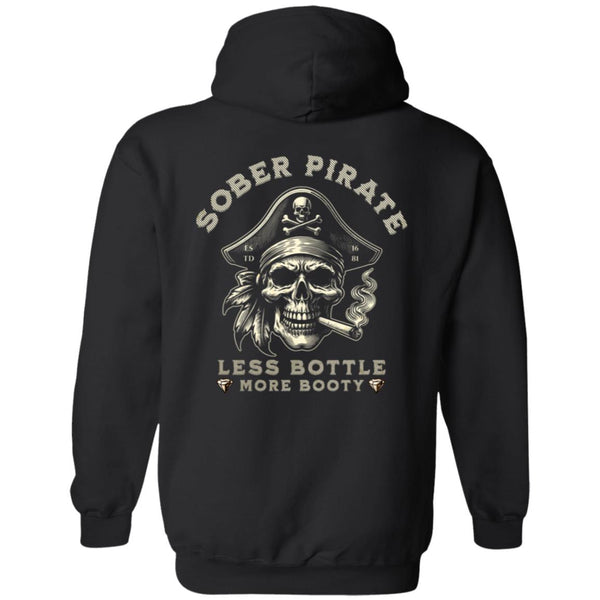 black Custom Recovery Zip Hoodie | Inspiring Sobriety |  Sober Pirate - Less Bottle More Booty