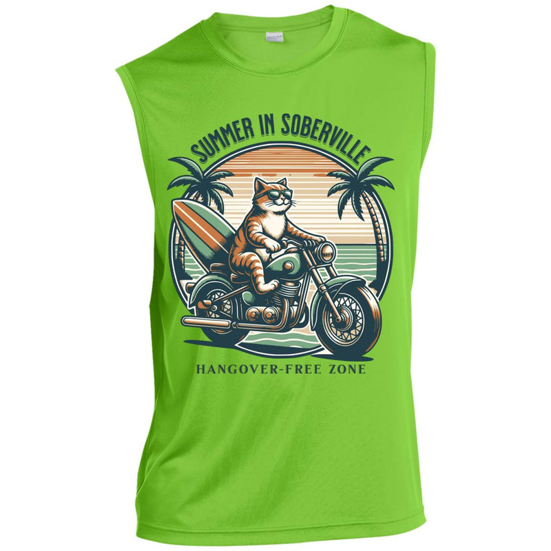 bright green Mens Recovery Tank | Inspiring Sobriety |  Summer in Soberville