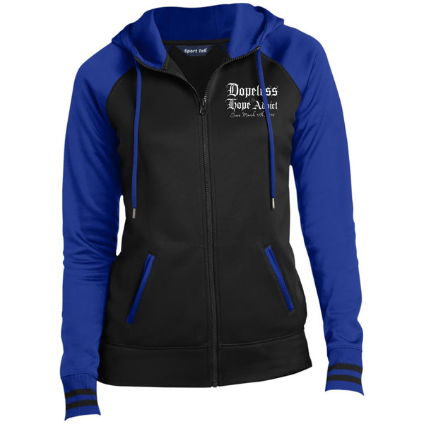 Custom Womens Recovery Sport-Wick® Full-Zip Hooded Jacket | Inspiring Sobriety |  Dopeless Hope Addict