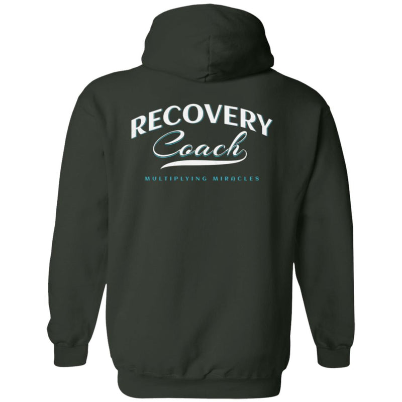 hunter green Recovery Zip Hoodie | Inspiring Sobriety |  Recovery Coach