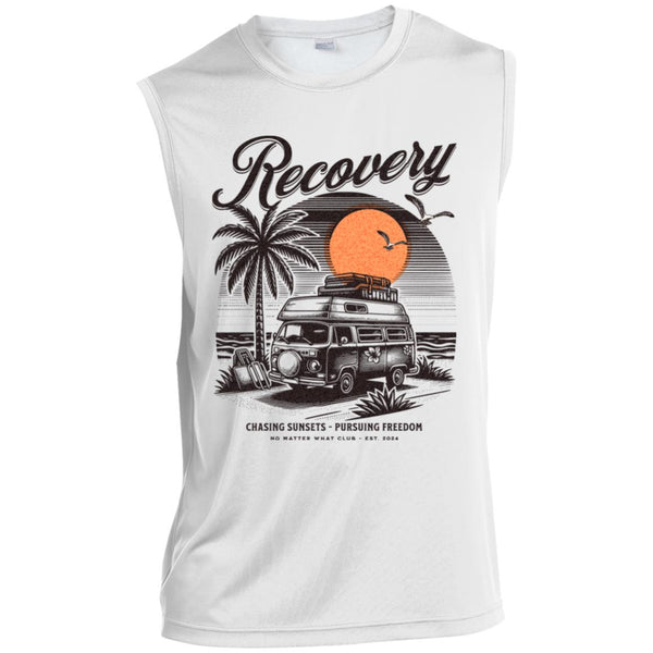 Custom Mens Recovery Tank | Inspiring Sobriety | Chasing Sunsets, Pursuing Freedom