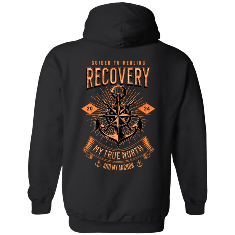 black Custom Recovery Zip Hoodie  | Inspiring Sobriety |   Recovery - My True North