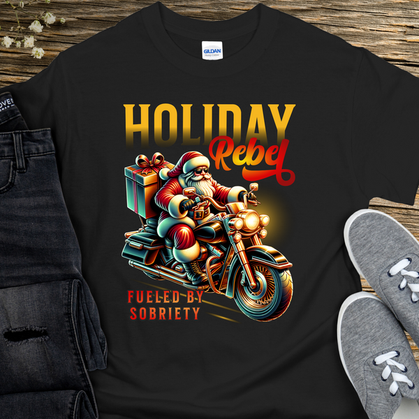 Christmas Recovery T-Shirt | Inspiring Sobriety |  Holiday Rebel