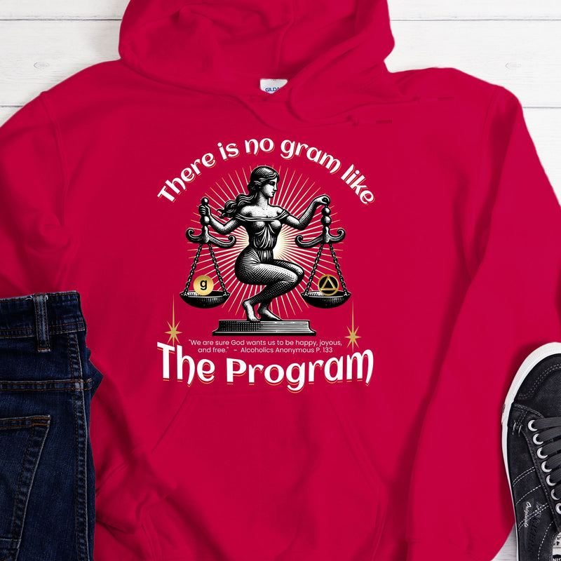 hot pink AA Recovery Hoodie | Inspiring Sobriety |  There's No Gram Like The Program