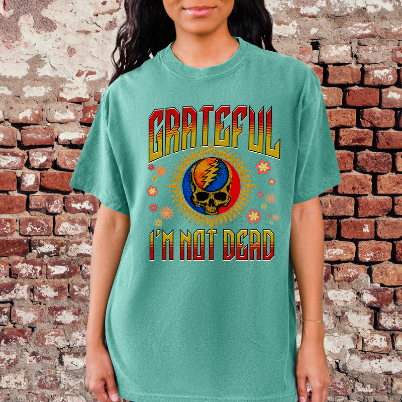 Recovery Comfort Colors T-Shirt | Inspiring Sobriety |  Grateful I'm Not Dead