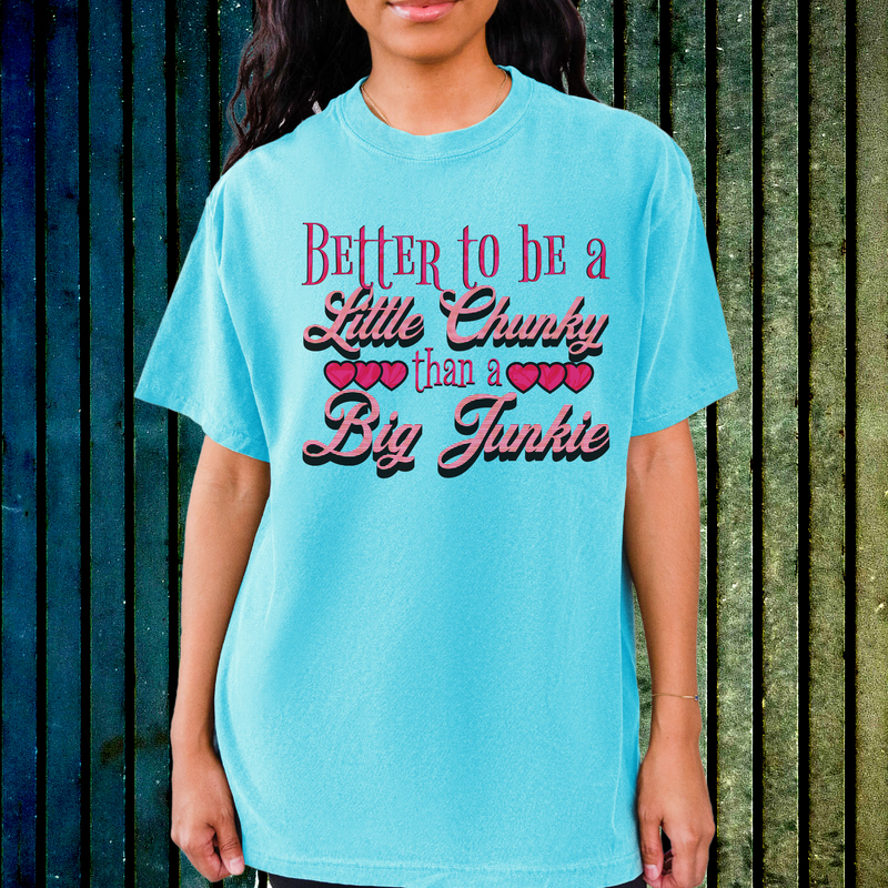 Recovery Comfort Colors T-Shirt | Inspiring Sobriety | Chunky vs. Junkie