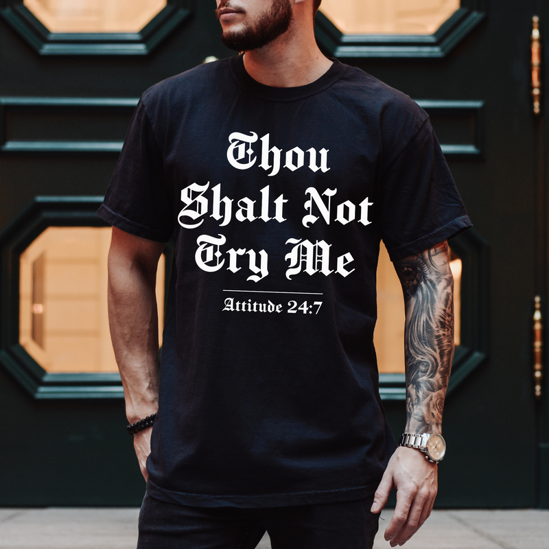 Sassy Comfort Colors T-Shirt | Inspiring Sobriety | Thou Shalt Not Try Me