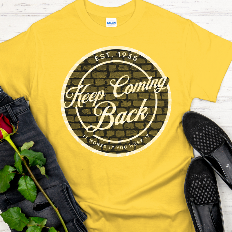 AA NA Unisex Recovery T-Shirt | Inspiring Sobriety |  Keep Coming Back