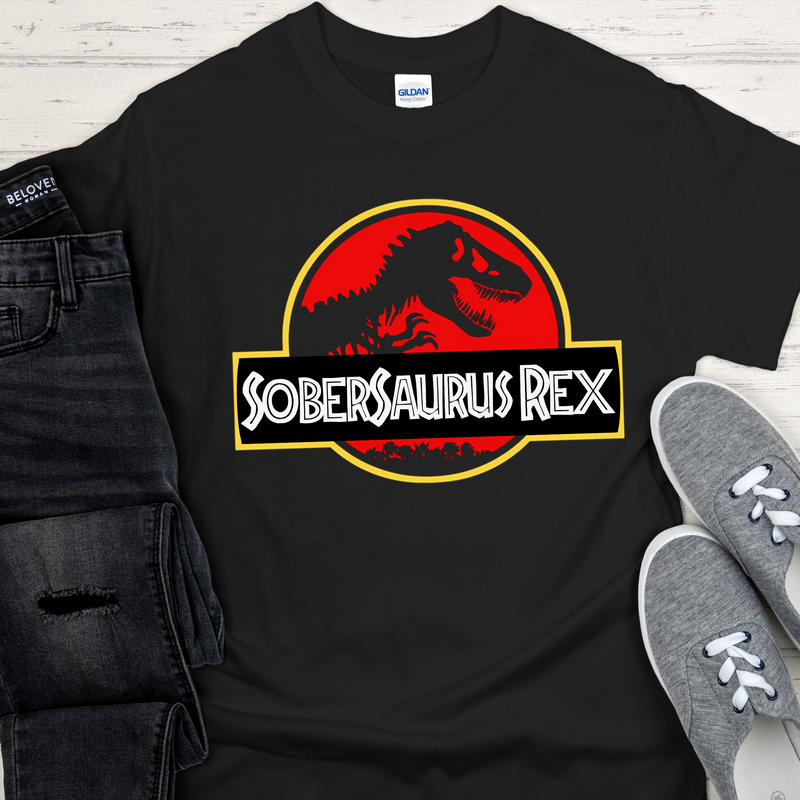 Recovery T-Shirt | Inspiring Sobriety |  Sober-saurus Rex