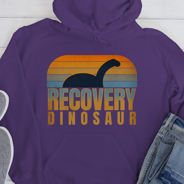 purple Recovery Hoodie | Inspiring Sobriety | Recovery Dinosaur