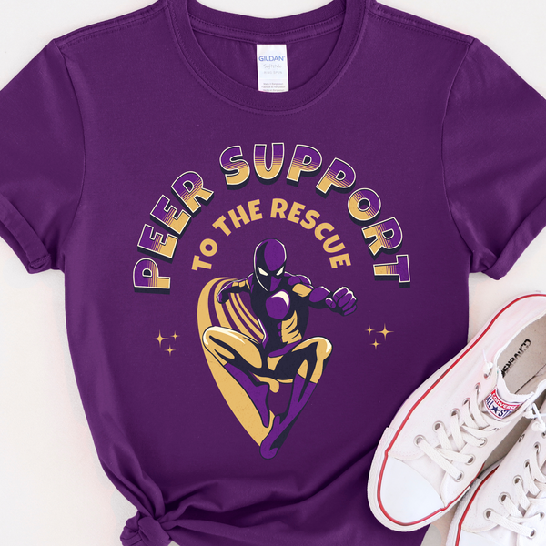 purple Recovery T-Shirt | Inspiring Sobriety |  Peer Support To The Rescue