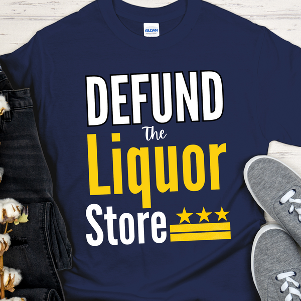 navy blue Recovery T-Shirt | Inspiring Sobriety |  Defund The Liquor Store