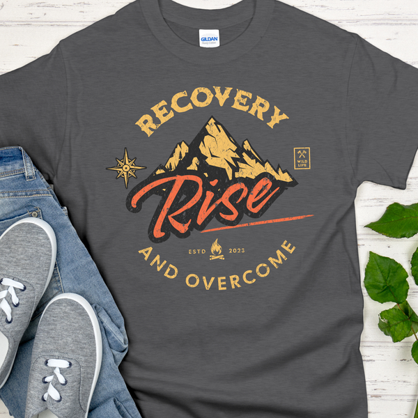 Custom Recovery T-Shirt | Inspiring Sobriety |  Recovery - Rise and Overcome