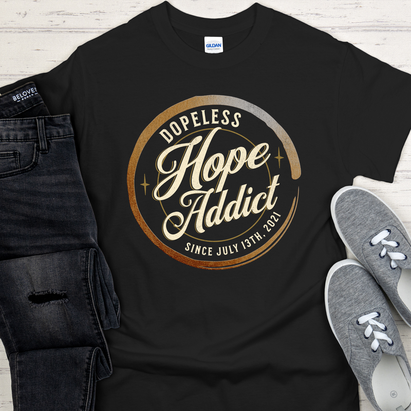 Custom Recovery T-Shirt | Inspiring Sobriety | Dopeless Hope Addict