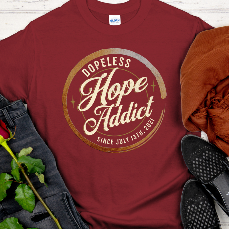 Custom Recovery T-Shirt | Inspiring Sobriety | Dopeless Hope Addict