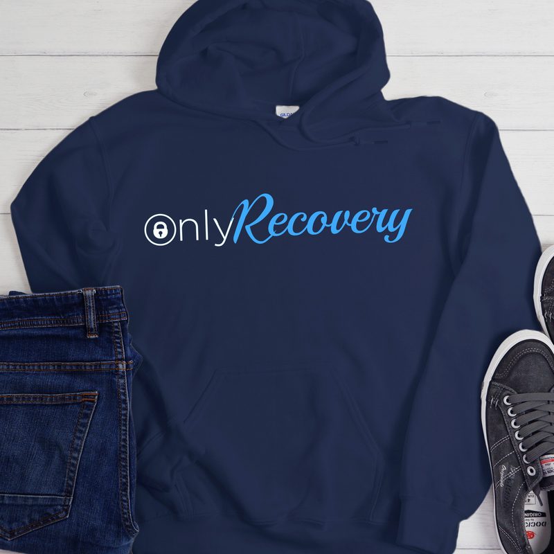 only fans navy Recovery Hoodie | Inspiring Sobriety | Only Recovery