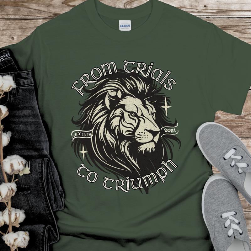 army green personalize with your recovery date majestic lion overcomer