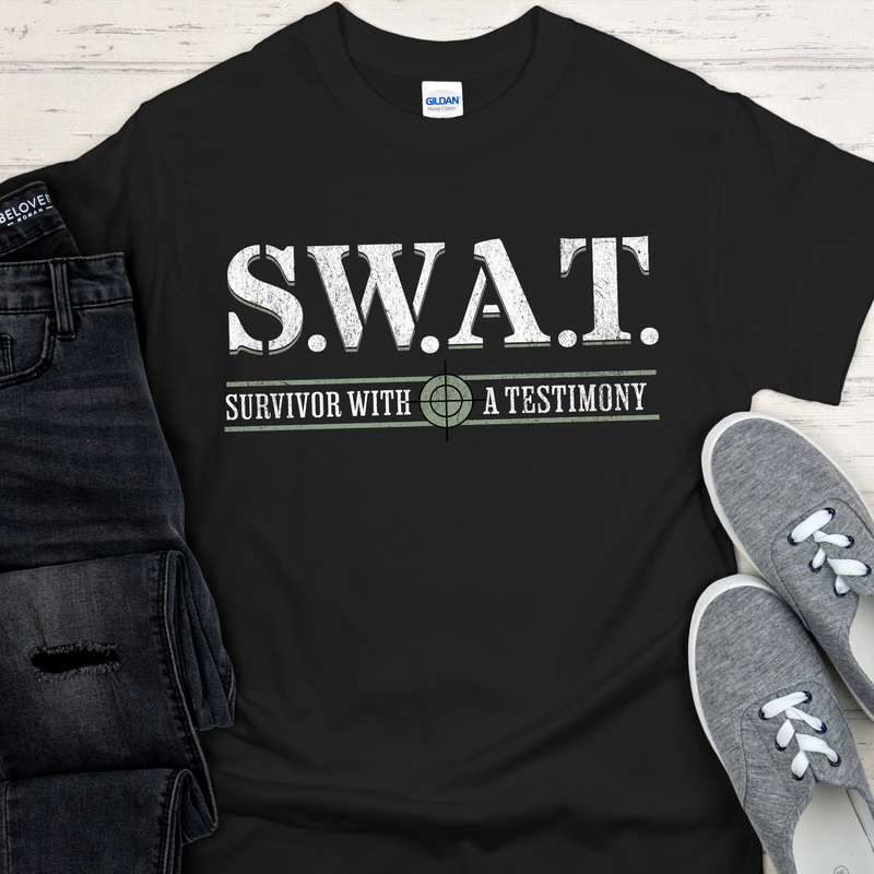 Recovery T-Shirt | Inspiring Sobriety | S.W.A.T. - Survivor With a Testimony