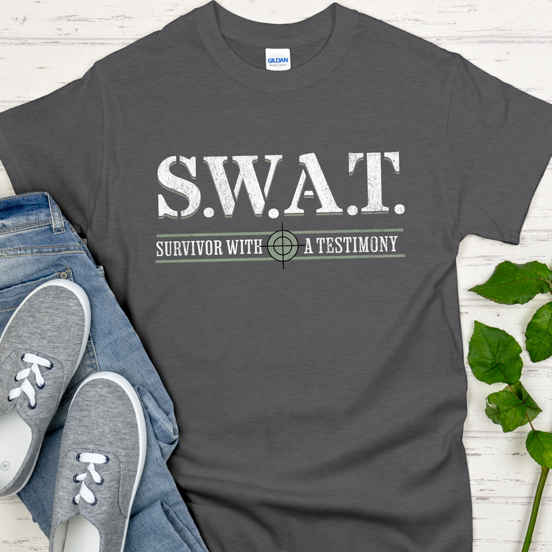 Recovery T-Shirt | Inspiring Sobriety | S.W.A.T. - Survivor With a Testimony