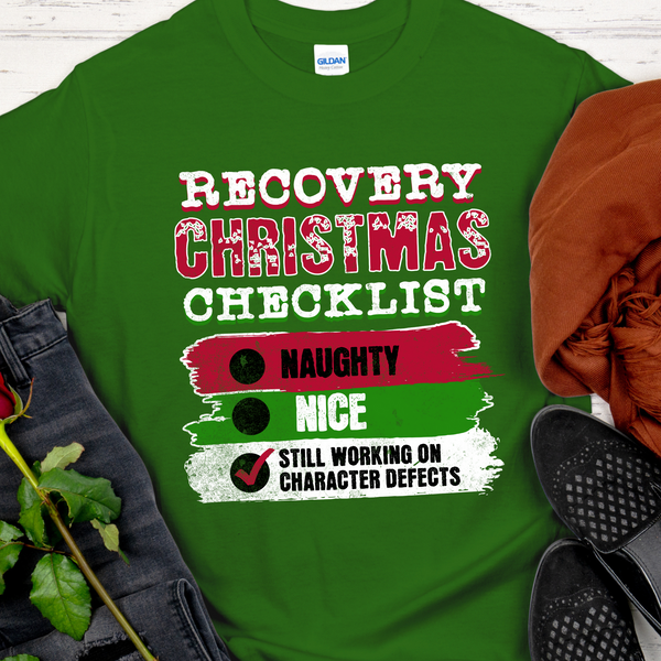 Christmas Recovery T-Shirt | Inspiring Sobriety |  Christmas Checklist